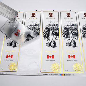 Transparent bronzing high quality custom product label paper wine bottle label sticker