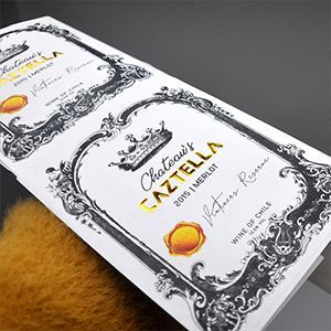 Custom Printing Wine label Gold Foil Stamping Texture Label For Bottle